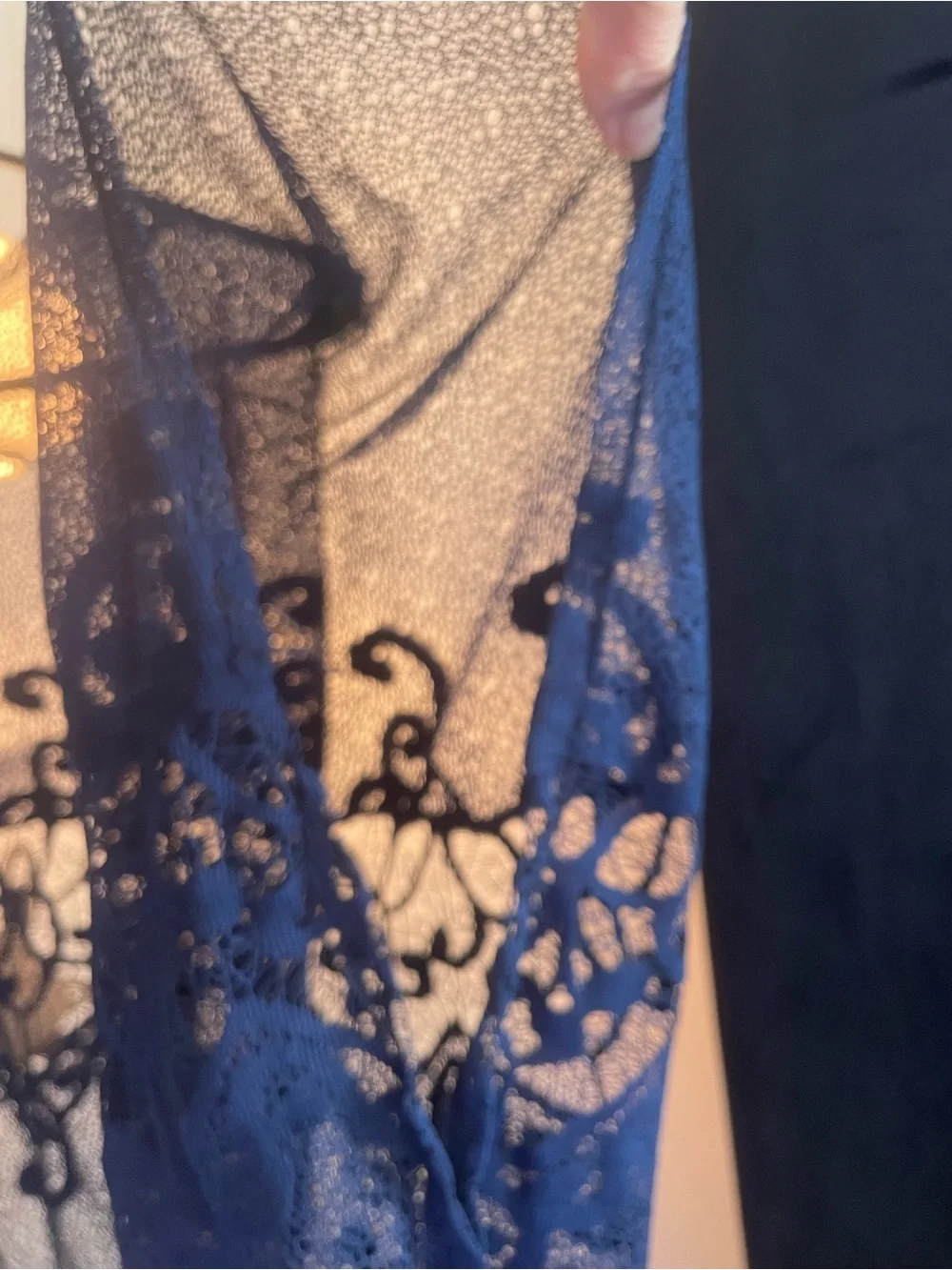 Women’s Navy Lace Sheer Swim Cover-Up